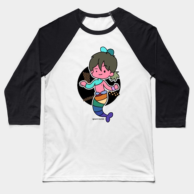 Rainbow merman Baseball T-Shirt by spacemandu